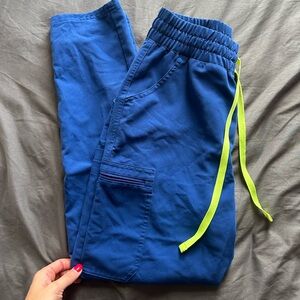 FIGS High Waisted Straight Leg Pants/Electric Blue